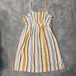 a.n.a Striped Pastel Tank Dress in Yellow, Pink, Green, Blue, Cream, Brown, XL